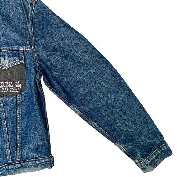 Star Wars Stormtrooper Denim Jacket Upcycled Geek Boxy Plus Size 16 Slowfashion - Picture 13 of 15